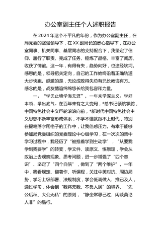 办公室副主任个人述职报告（总结）
