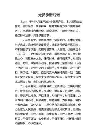 党员承诺践诺（通用版）