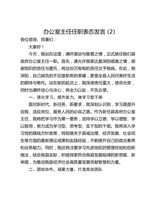办公室主任任职表态发言 (2)
