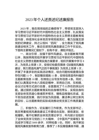 2023年个人述责述纪述廉报告