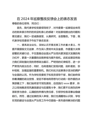 在2024年巡察整改反馈会上的表态发言_1