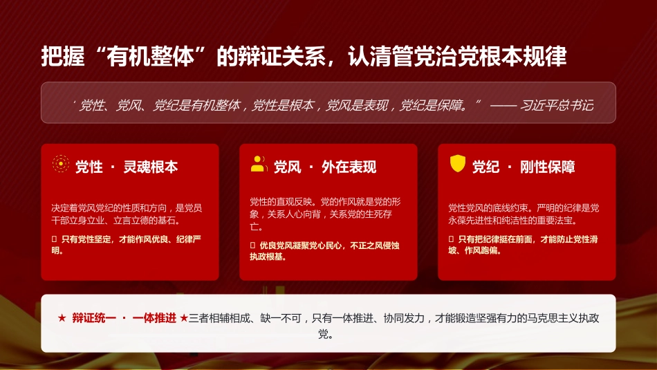 党课PPT：坚持党性党风党纪一起抓，以全面从严治党新成效凝聚高质量发展强大合力_第6页