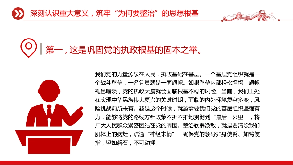 党课PPT：强化软弱涣散基层党组织专项整治，把基层党组织建成坚强战斗堡垒_第6页