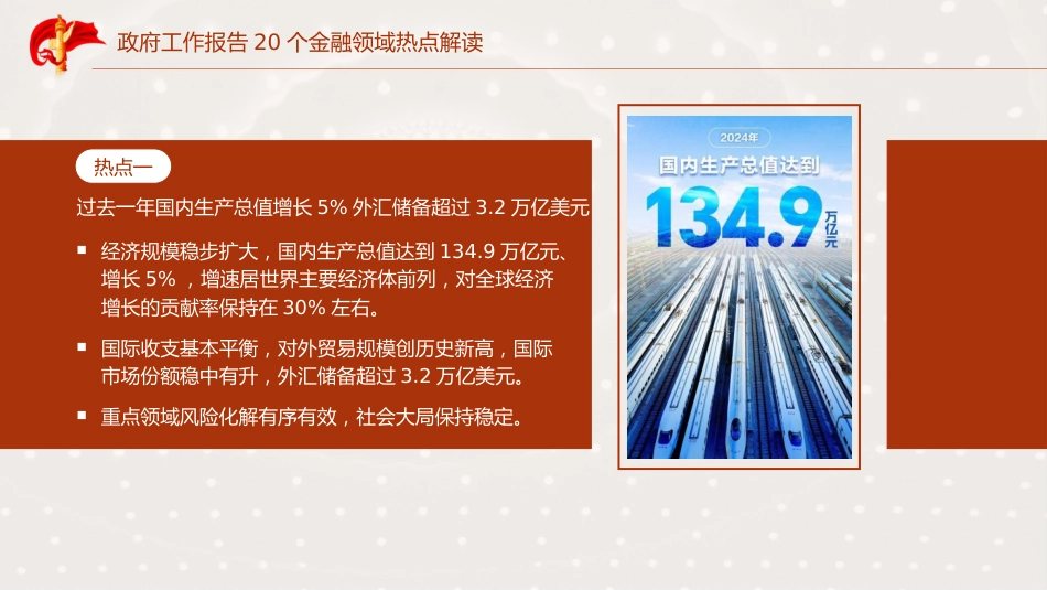学习2025年全国两会20个金融领域热点党课ppt+讲稿（7300字，23张）_第3页