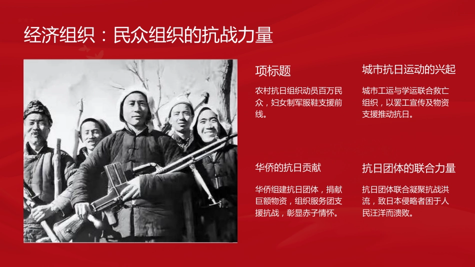 抗战党课ppt+讲稿:组织起来是抗日战争胜利的力量之源(4800字,17张)_第8页