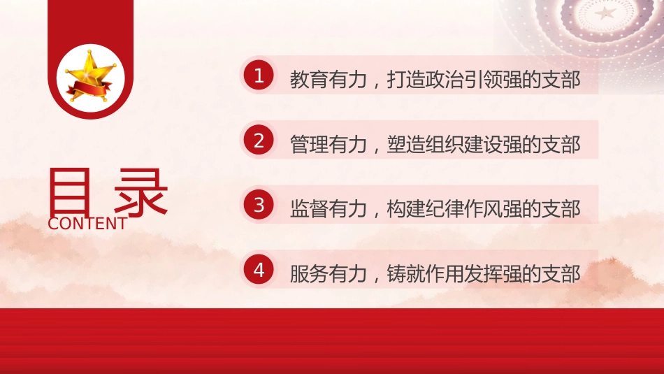 党课ppt+讲稿:着力推进“四个有力”建设 打造“四强”党支部(2300字,15张)_第3页