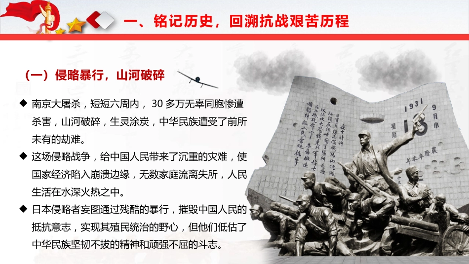学校党课ppt+讲稿:弘扬伟大抗战精神,书写无愧于时代的青春篇章(4800字,37张,开学第一课)_第9页