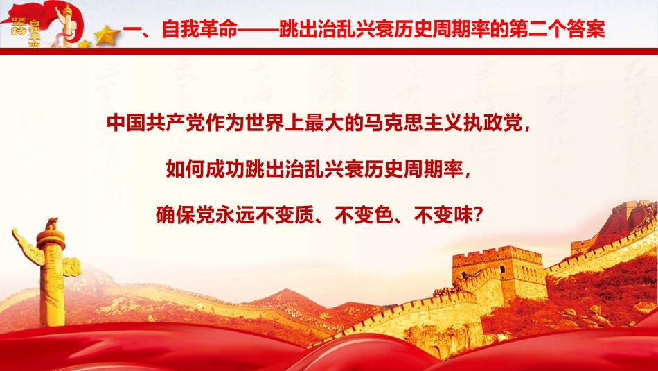 纪检监察廉政党课ppt+讲稿：深刻领会党的自我革命重要思想的精髓要义与实践要求（4800字，32张）_第6页