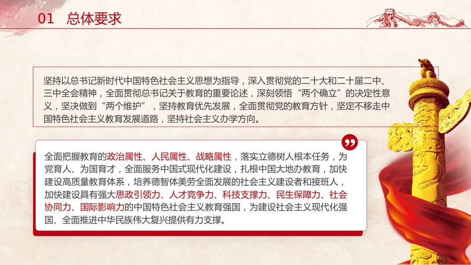 党课ppt+讲稿：教育强国建设规划纲要（2024－2035年）全文学习（9200字，40张）_第4页