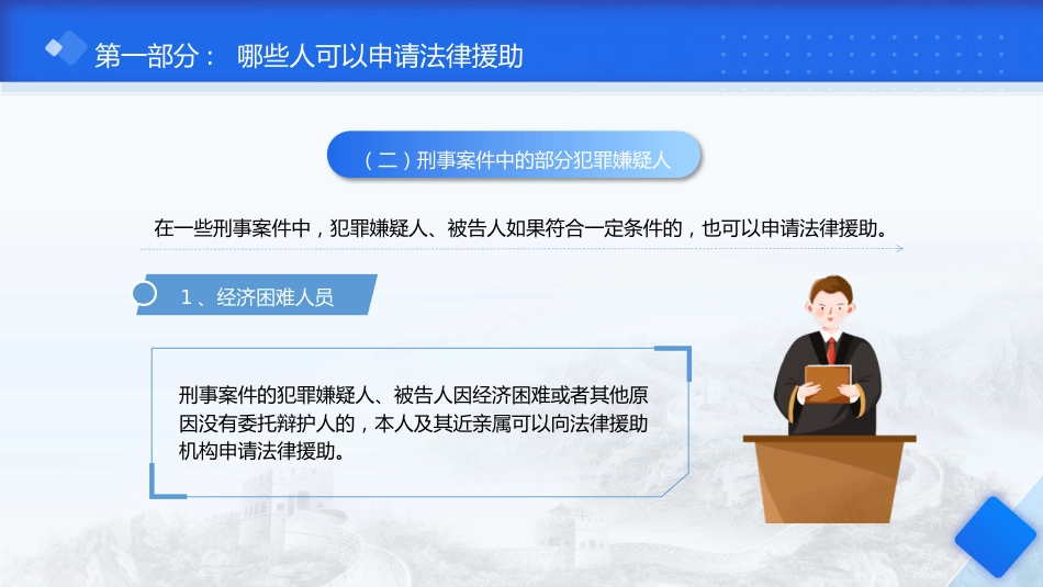 党课ppt+讲稿:法律援助申请基础知识学习(1700字,19张)_第7页