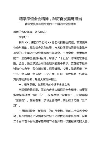青年四中全会党课ppt+讲稿：精学深悟全会精神，踔厉奋发挺膺担当（3100字，28张）