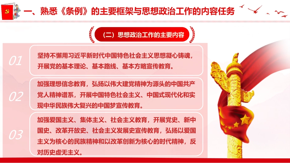 党课ppt+讲稿:《中国共产党思想政治工作条例》重点内容学习解读(5700字,40张)_第7页