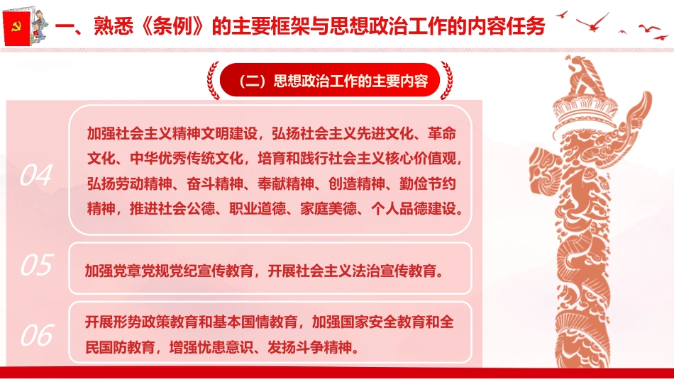 党课ppt+讲稿:《中国共产党思想政治工作条例》重点内容学习解读(5700字,40张)_第8页