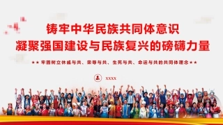 党课ppt+讲稿：铸牢中华民族共同体意识 凝聚强国建设与民族复兴的磅礴力量（7300字，47张）
