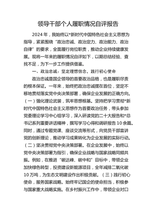 国企公司个人履职情况自评报告
