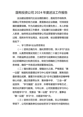 公司2024年度述法工作报告2800字