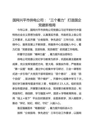 国网兴平市供电公司：“三个着力”打造国企党建新格局