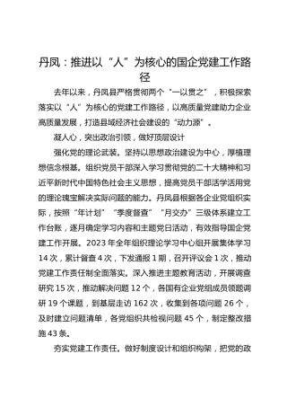丹凤：推进以“人”为核心的国企党建工作路径