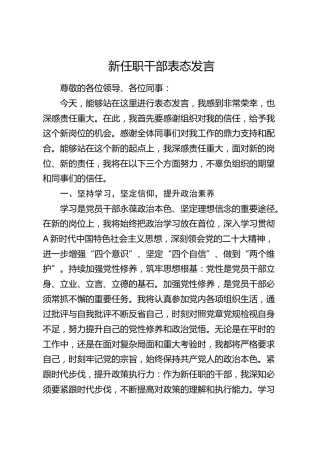 新任职干部表态发言 (3)