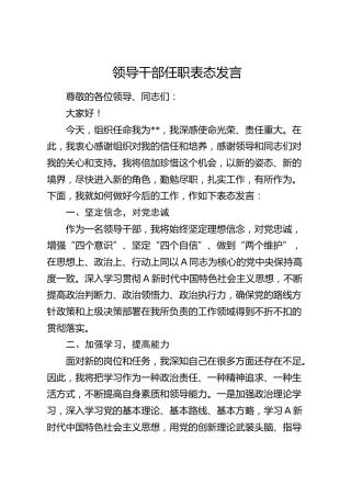 领导干部任职表态发言 (2)
