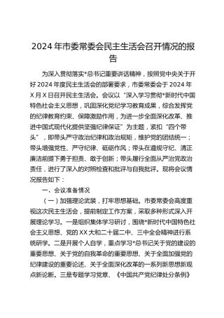 2024年度民主生活会召开情况总结报告3