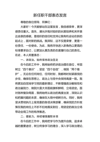 新任职干部表态发言 (2)