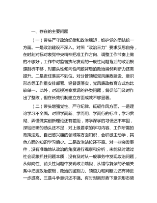 个人四个带头生活会20