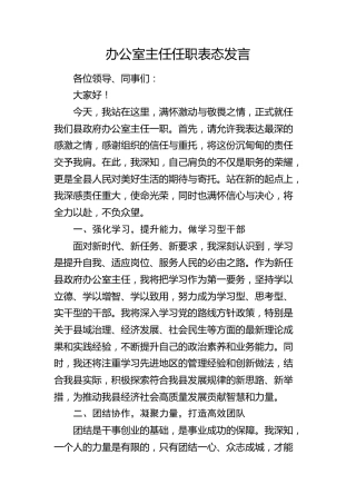 办公室主任任职表态发言 (3)