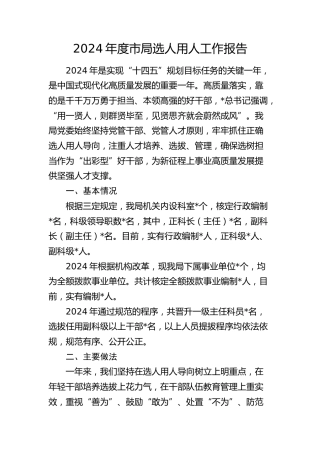 2024年选人用人工作总结报告