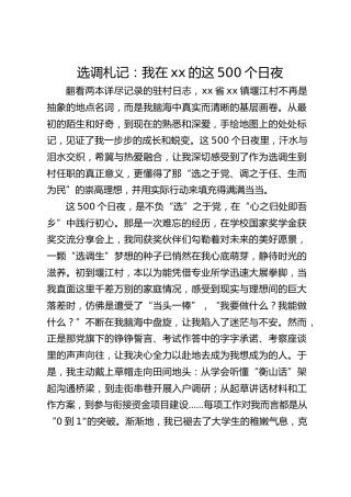 选调札记：我在xx的这500个日夜