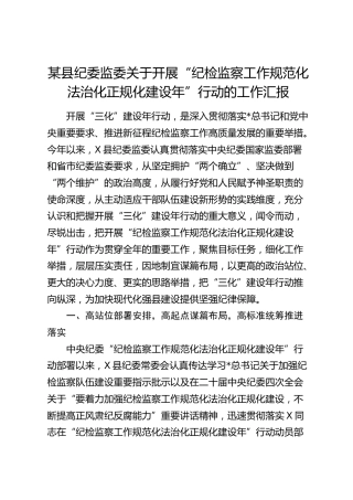 县纪委监委开展“纪检监察工作规范化法治化正规化建设年”行动工作汇报