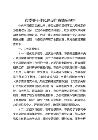 八项规定自查情况报告3000字