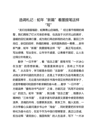 选调札记：蛇年“新篇”着墨提笔这样“写”