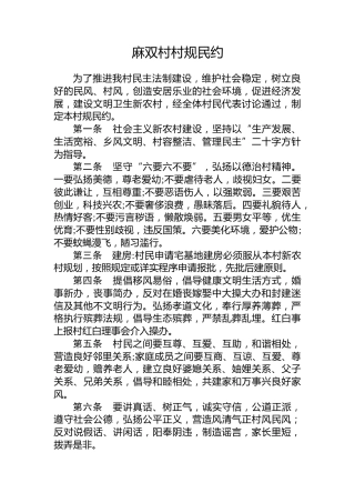 村规民约2篇