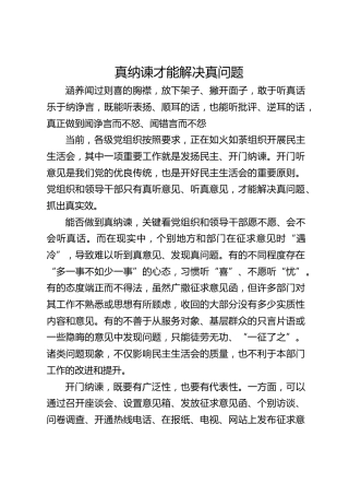 真纳谏才能解决真问题