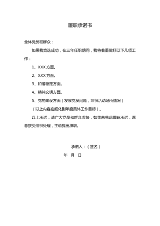 2.13履职承诺书