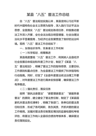 县区“八五”普法工作总结 (2)