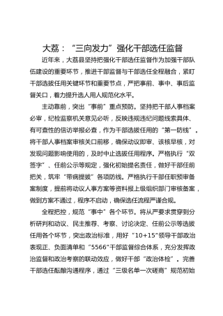 大荔：“三向发力”强化干部选任监督