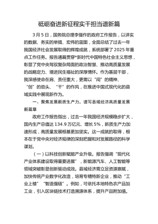 2025年两会政府工作报告心得体会