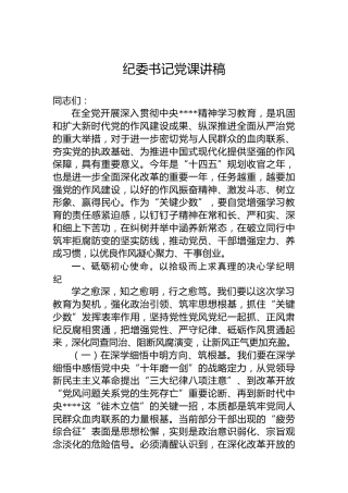 市纪委书记八项规定学习教育党课6600字
