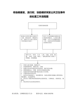 传染病暴发、流行时，协助做好突发公共卫生事件的处置工作流程图