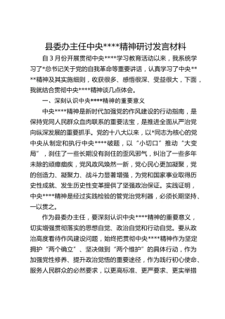 县委办主任作风建设精神研讨发言材料