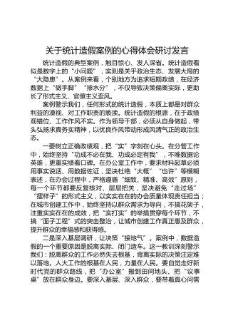 统计造假案例的心得体会研讨发言2