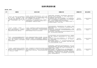 违规吃喝查摆问题整改清单表（7方面问题措施）