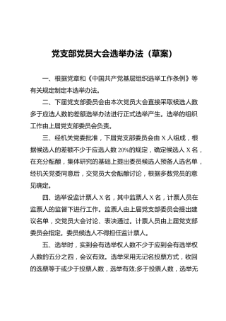 02-3 党支部换届选举办法（草案）