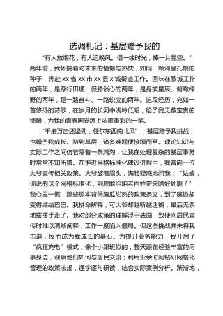 选调札记：基层赠予我的