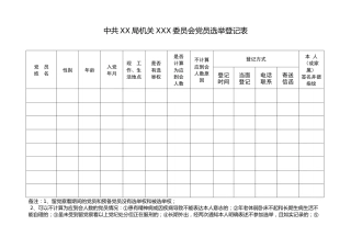 1.4中共XX局机关XX委员会党员选举登记表