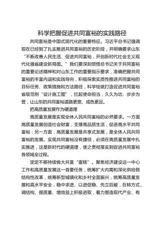 科学把握促进共同富裕的实践路径