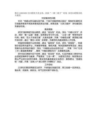 市妇联机关党支部：创新“三抓三提升”机制 深化妇联模范机关建设
