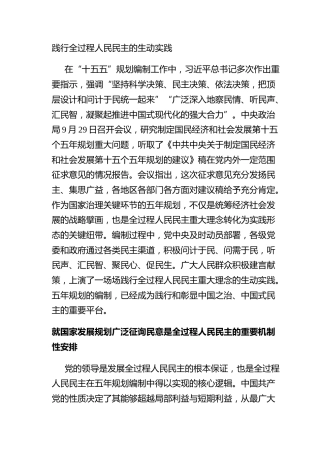 践行全过程人民民主的生动实践
